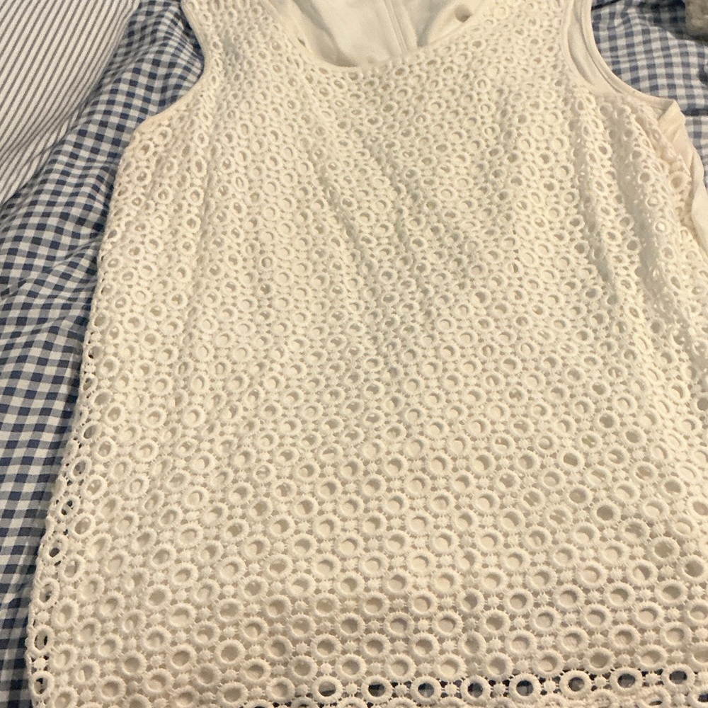 Talbots White Eyelet Tank Top